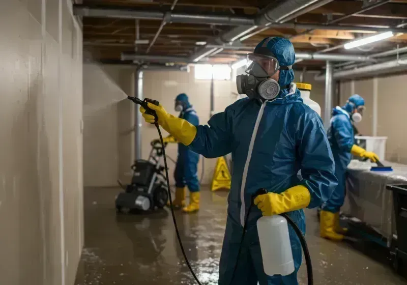 Basement Sanitization and Antimicrobial Treatment process in Winter Gardens, CA